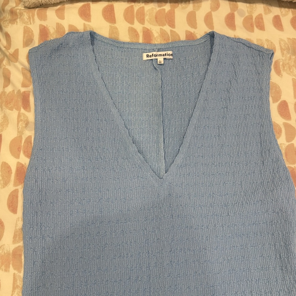 Reformation Palm Knit Dress in Light Blue *NWOT* - Picture 5 of 7